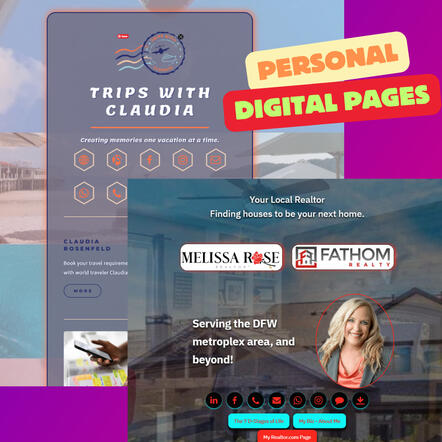 Screenshot of a digital page showing icons to social media channels